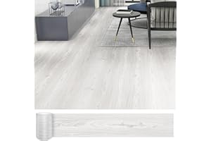 LAREKO Peel and Stick Floor Tile, 36 Pack 54 Sq.Ft,（NO Sticky Residue Left）Waterproof Wood Grain Look Floor Tile, Self-Adhesive DIY for Transfer Bathroom Bedroom, Living Room, Kitchen （36" x 6"，White Washed）