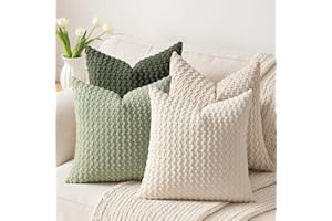 Boho Farmhouse Fall Throw Pillow Covers 18x18 Inch Set of 4 Soft Mordern Nordic Cushion Covers Soft Corduroy Home Decor for C