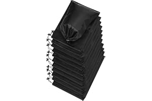 PALTERWEAR Drawstring Bag - Nylon Cinch and Ditty Stuff Pouch with Toggle (8 x 11-12 pack, Black)