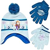 Disney Girls Frozen Winter Hat and 2 Pair Gloves or Mittens (Age 2-7)