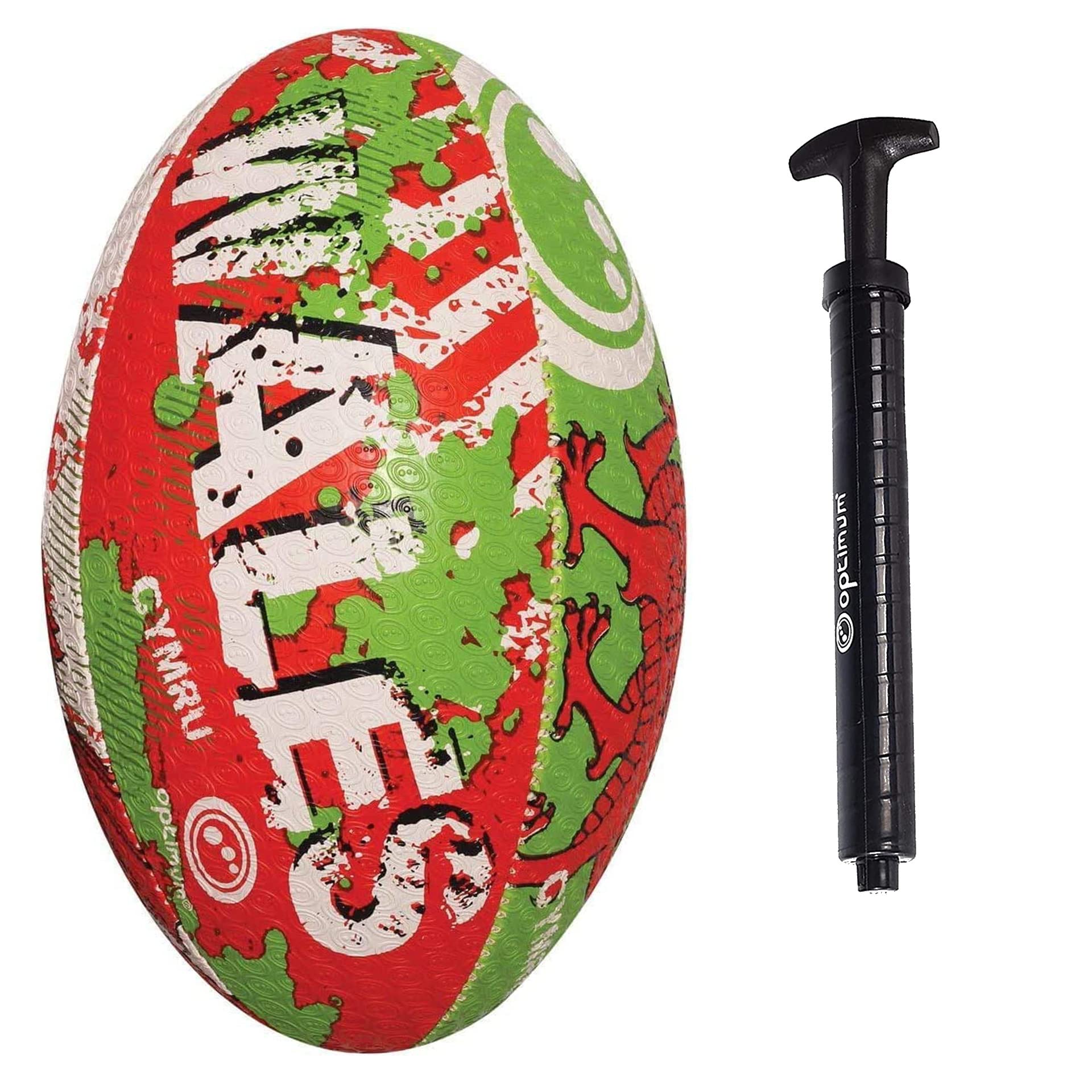 Optimum ENGLAND National Rugby Ball- Iconic Style with Great Flight and Air Retention - Rubber Dimpled Surface for Enhanced Grip - 2-Ply 410g Ball - SIZE 3 - WITH PUMP — image 1