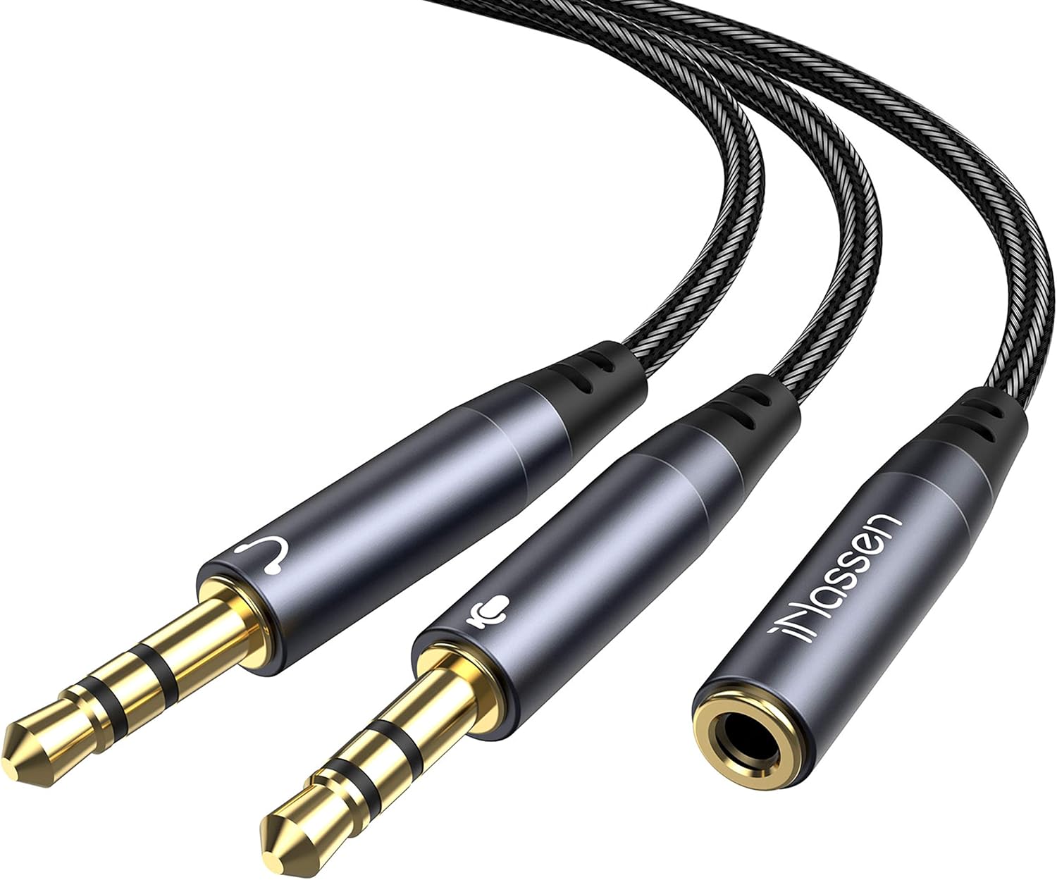 Headphone Splitter For PC 3.5mm Female To Dual 3.5mm Male
