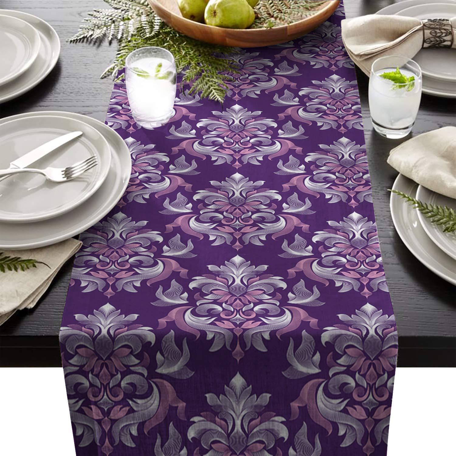 Best burlap and lace table runner 18 x