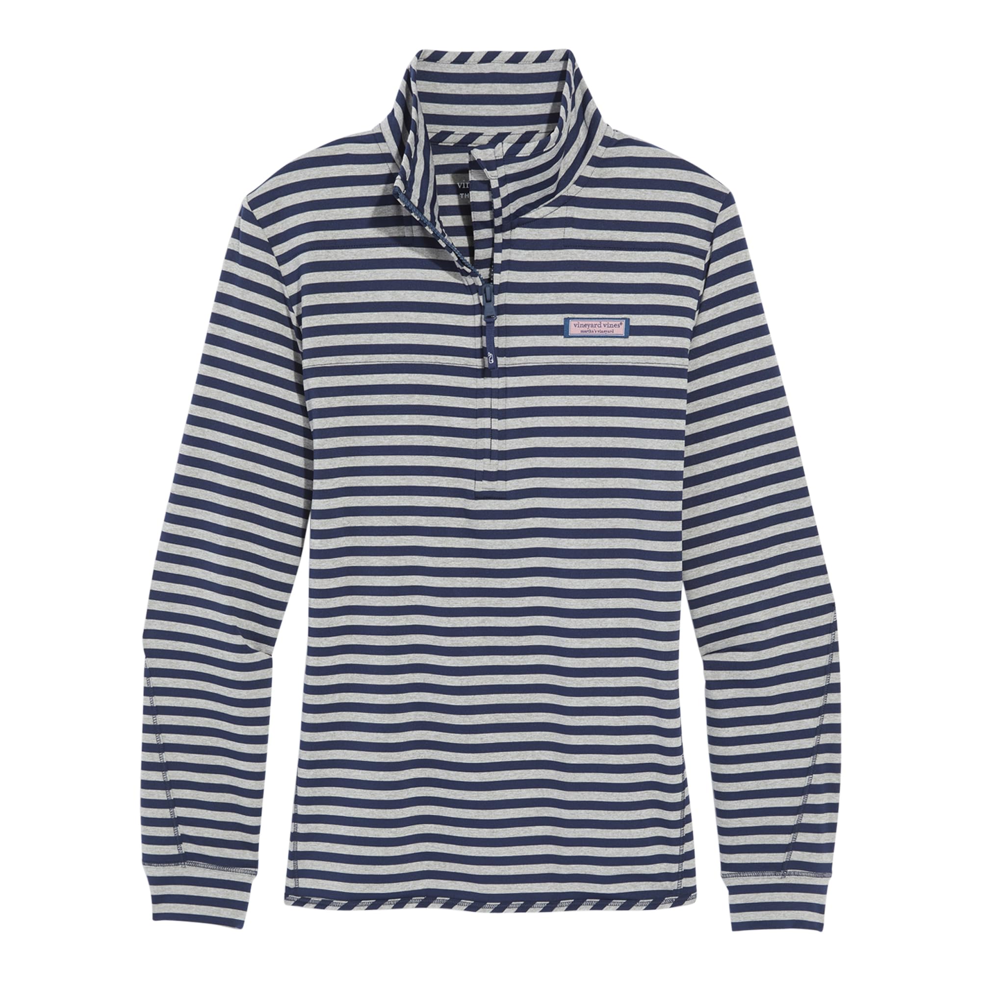 vineyard vines Women’s Sankaty Shep Shirt, Navy/Grey Stripe