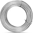 Thickened 1/4 Stainless Steel Cable, 100ft Wire Rope, 7X19 Strands Aircraft Cable, 6400lbs Breaking Strength, Zip Line for Heavy Duty Applications, Deck Railing, String Lights & Yard Zipline