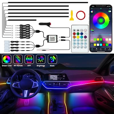 Jushope interior car LED strip lights acrylic with dynamic effects