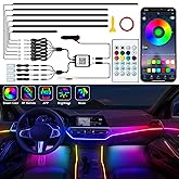 Jushope Interior Car LED Strip Lights, Acrylic LED Lights for Car with Dynamic Dreamcolor Chasing, Ambient Lighting Kits Musi
