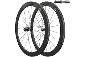 Superteam Carbon Wheelset 700c Rim V Brake 50mm Depth 25mm Width Road Bike Wheels Matte Finish, Tubeless Ready Support for 8-12 Speed Clincher & Tubeless