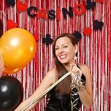 GREATRIL Red Fringe Curtains 2-Pack 8.2ft x 3.2ft Backdrop Tinsel Party Decor view 6