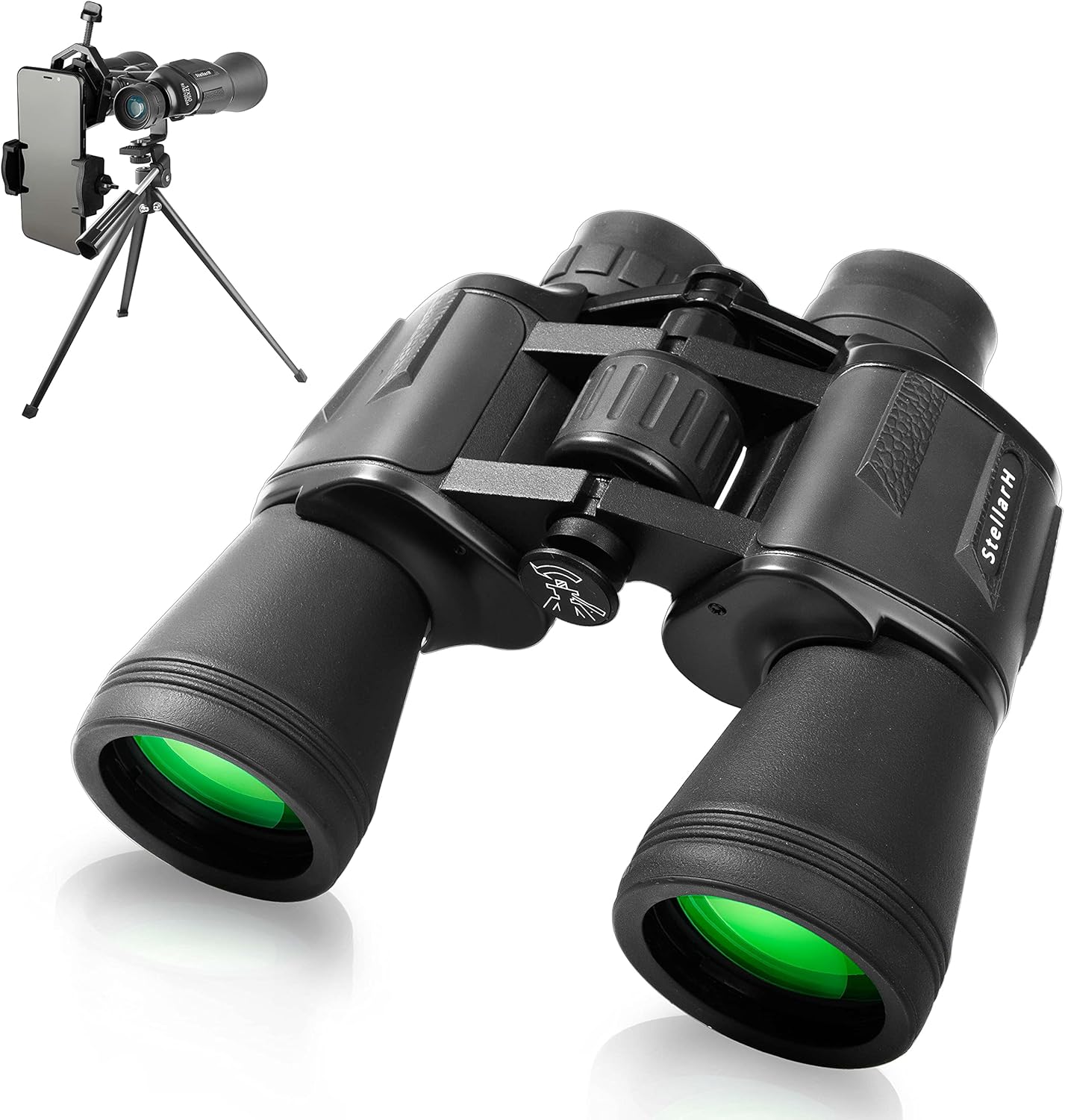 12x50 HD Full Size Binoculars for Adults with Photography Kit - Smartphone Adapter Universal Tripod Carrying Bag & Strap for Bird Watching Hunting Stargazing Sporting & Sightseeing : Camera & Photo