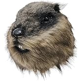 Quybrysian Luxurious Plush Animal Groundhog Latex Mask - Full Head Costume Mask for Halloween, Cosplay, and Parties(Marmota)