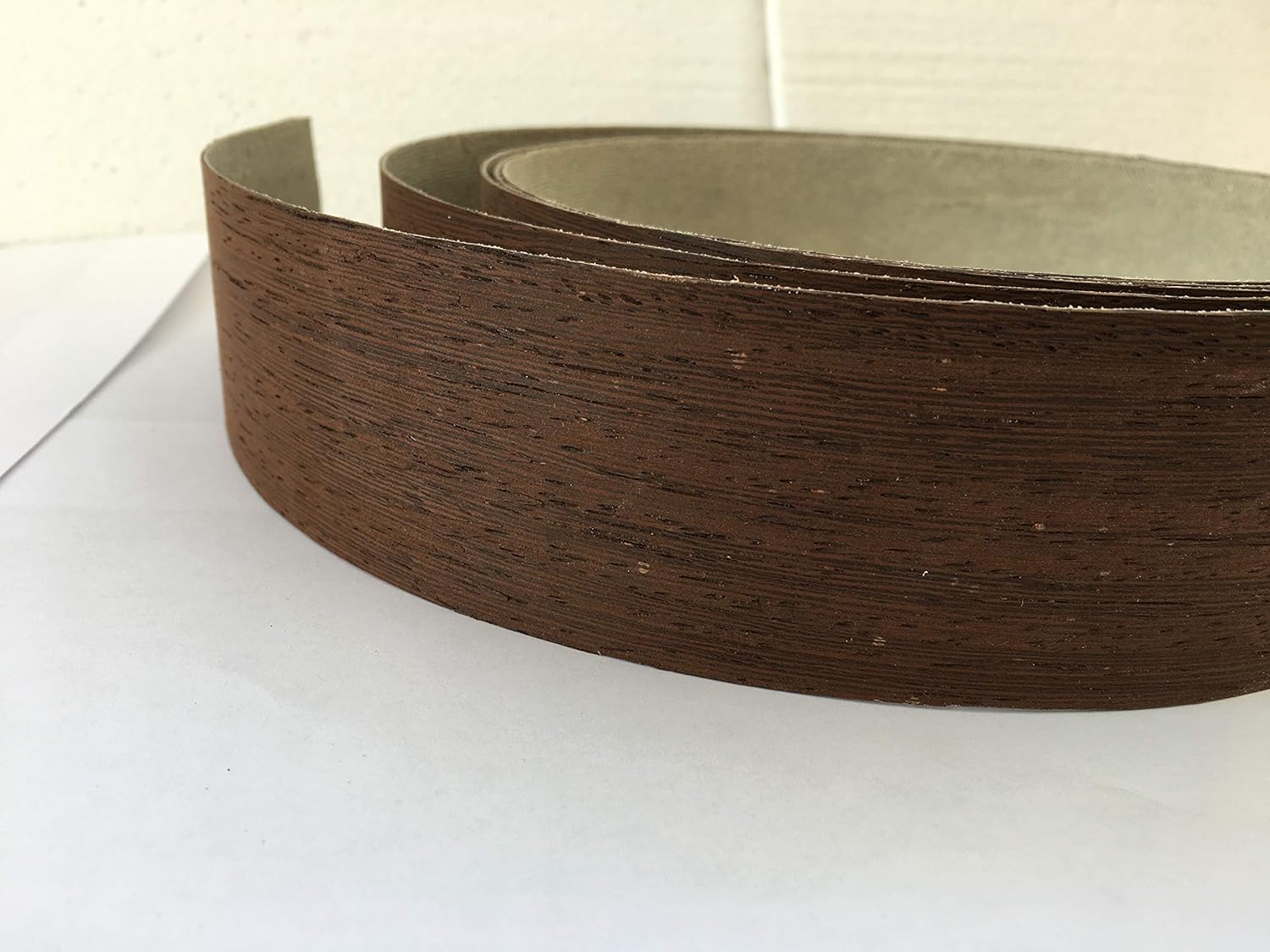 Pre Glued Iron on Wenge Wood Veneer Edging Tape 50mm wide x 5 Metres