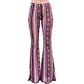 Daisy Del Sol High Waist Comfy Stretch Boho 70s Bell Bottom Fit to Flare Lounge Yoga Pants