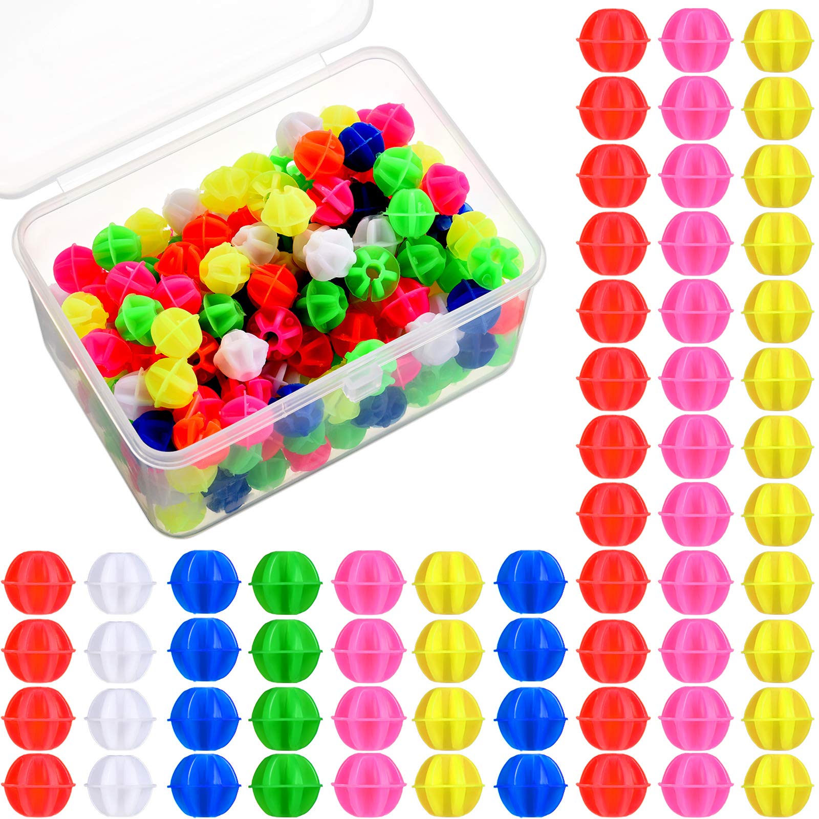 Gejoy Pack of 216 Bicycle Spoke Beads Bicycle Wheel Spoke Beads Assorted Colours Plastic Clip Beads Spoke Decoration with Plastic Storage Box