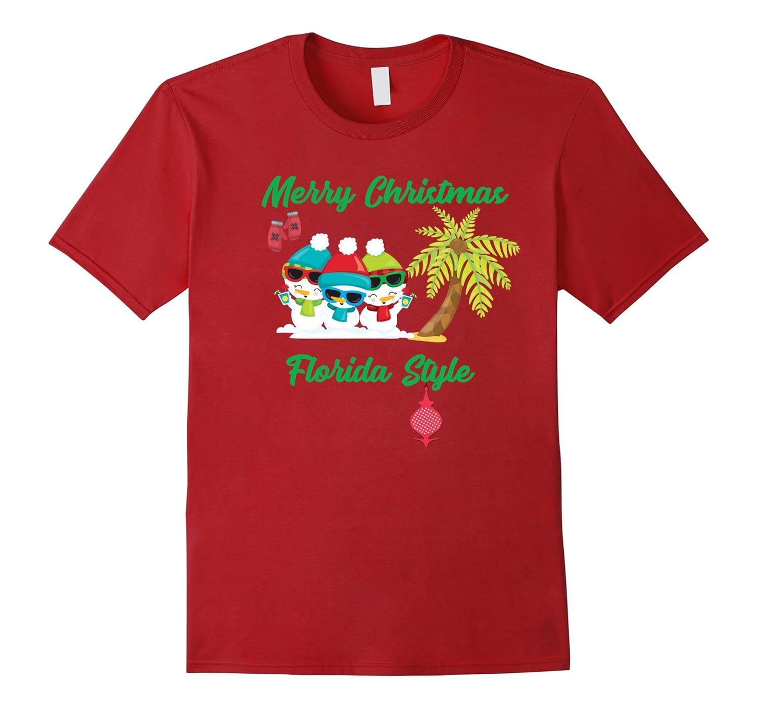 Merry Christmas Florida Style T Shirt Snowman Summer-ANZ