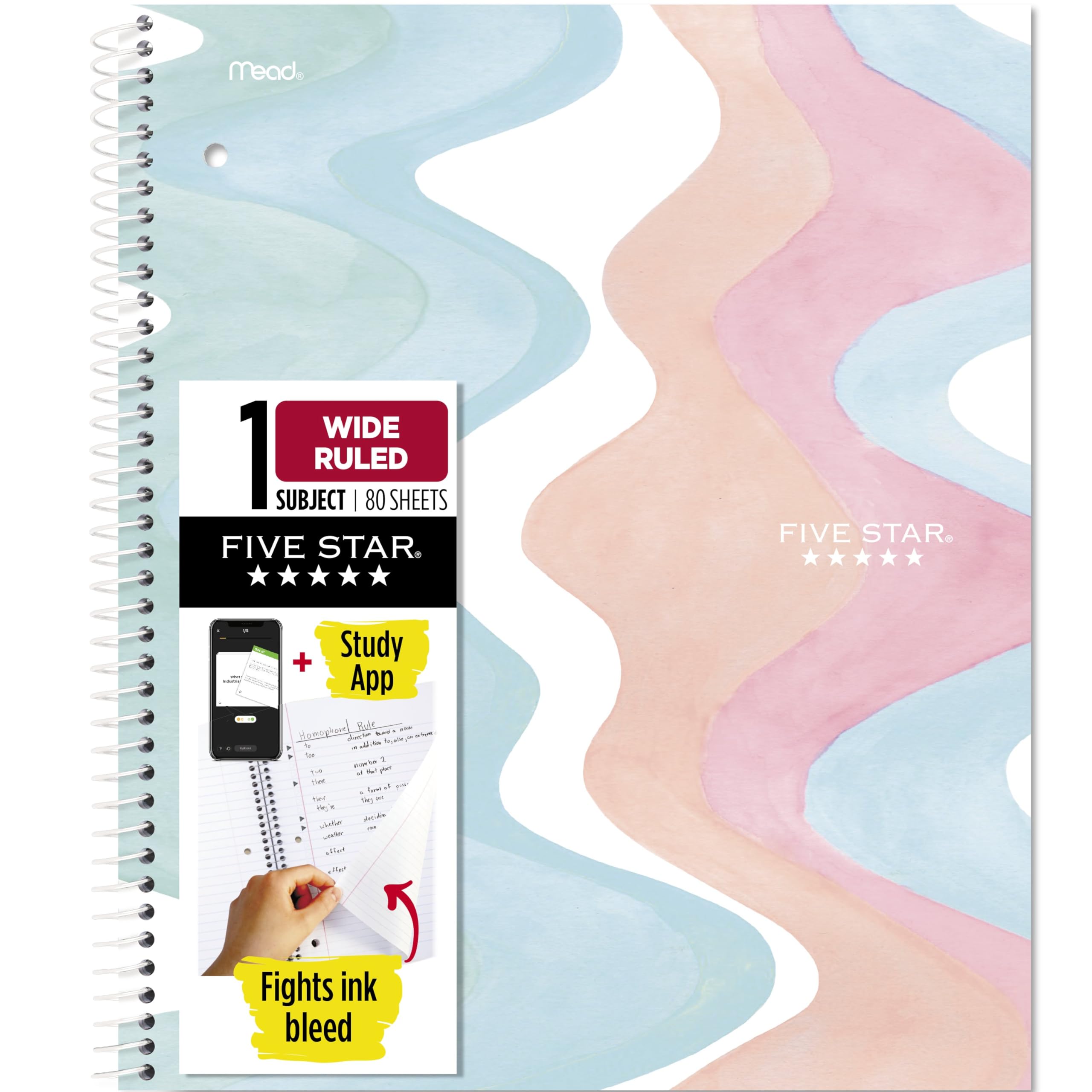Five Star Spiral Notebook + Study App, 1