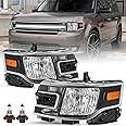 SOCKIR Headlight Assembly for 2013-2019 Ford Flex OE Style Halogen Headlamp Replacement Left Driver& Right Passenger Side Bulbs Included