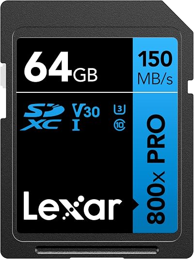 Lexar 64GB 800x SDXC Memory Card 150MB/s Read Write Speed