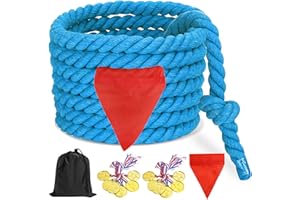 CWLAKON Tug of War Rope Games 40ft for Kids Adult, Field Day Family Reunion Outdoor Outside Yard Backyard Lawn Carnival Camping Picnic Games for Team Building, Blue