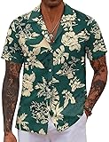COOFANDY Men's Hawaiian Floral Shirts Short Sleeve