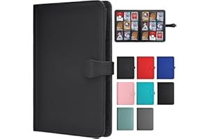 HerriaT Trading Card Binder, 9 Pocket PU Cover Card Collection Binder for 360 Cards, Premium Card Book, Sturdy Card Holder Folders, Card Album for YuGiOh, MTG, TCG, Game Cards & Sports Cards