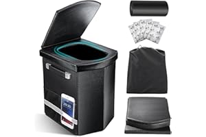 SCKEE 2025 Upgraded XL Portable Toilet for Adults,Tall Camping Toilet with Lid and Convenient Carry Bag, Portable Potty for Camping, Hiking, Car Travel,Truck, RV, Boating, Road Trips, Beach