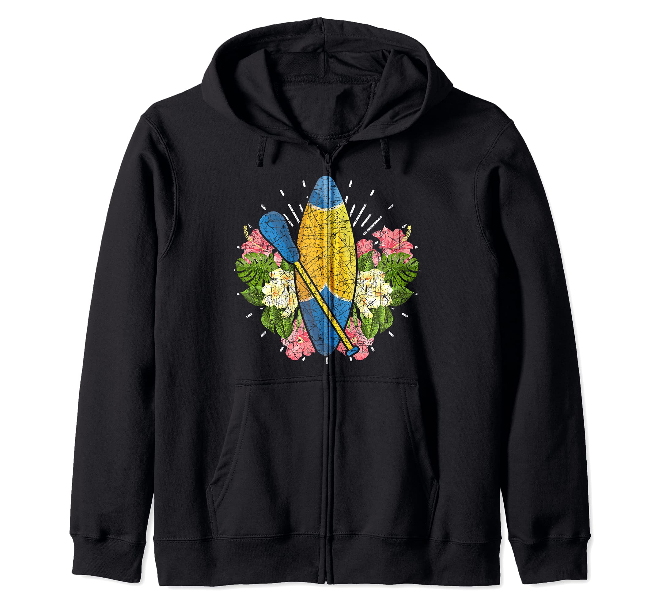 Flowers Paddle Board Paddleboarding Stand Up Paddling SUP Zip Hoodie