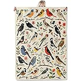 ICAAV Colorful Bird Flannel Blanket 50x60in, Cute Nature Throw with Whimsical Songbirds and Floral Branches, Soft Lightweight Blankets for Birds Lovers, Spring Decor, Cottagecore Gifts