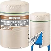 Round Water Pressure Tank Cover (5°F), 24'' Diameter X 34'' Height Heavy Duty Insulated Well Pump Cover with Cold Snap Foil Insulation and Cotton for Yard Outside Winter Freeze Protection (Beige)