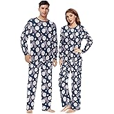 JHKKU Unisex Pajama Set Family Matching Long Sleeve Sleepwear Lounge Set for Men & Women 2 Piece Pajamas Sets