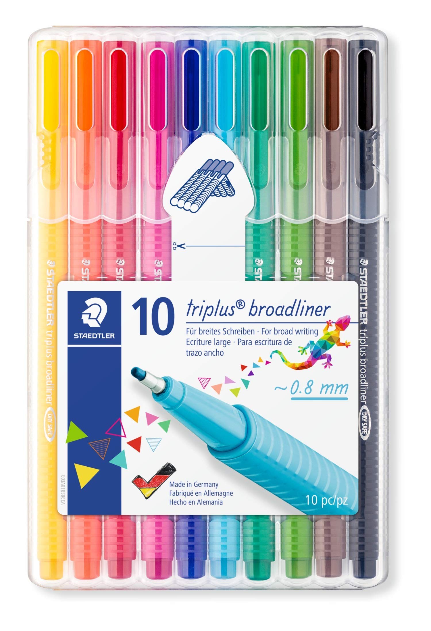 STAEDTLERTriplus Broadliner 338 Broad-Liner - Assorted Colours Pack Of 10