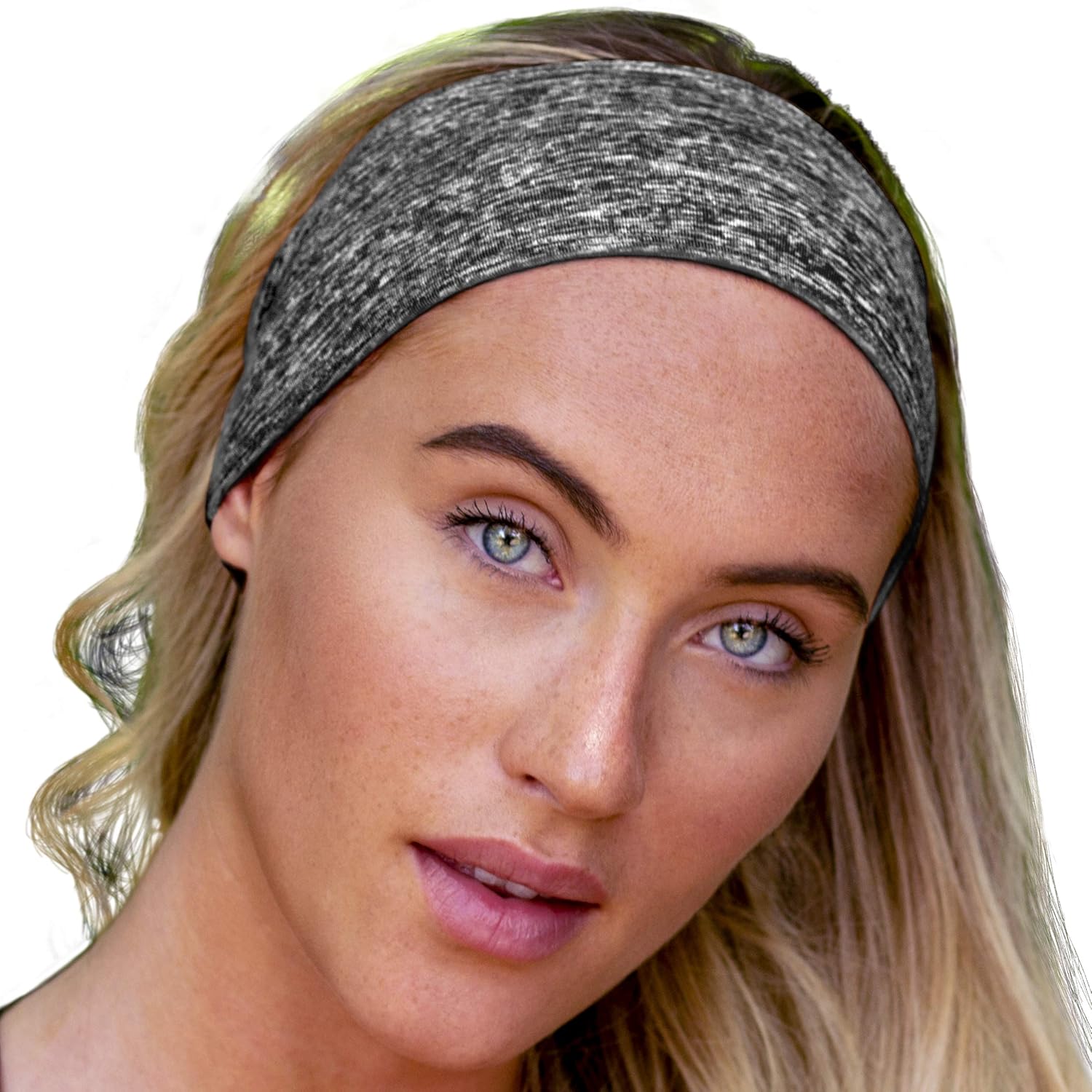 Sports Headband: UNISEX Fitness Headbands For Women & Men. Head Band Sweatband for Running, Yoga, Workout Gym Exercise. NO SLIP Sport Sweatbands & Sweat Wicking Athletic Head Wrap Bands Black: Clothing
