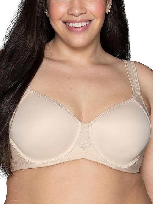 Vanity Fair Medium Impact Sports Bras for Women, Breathable, Moisture Wicking, Padded Cups up to DDD, Underwire-Neutral, 44C