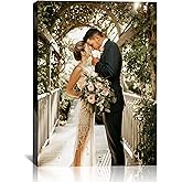 Custom Canvas Prints With Your Photos Personalized Framed Canvas Print Wall Art Home Decor Customized Canvas Picture Gifts for Couple Boyfriend Girlfriend Pet Dog Baby Family Mom Dad | 11x14 inches
