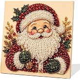 Meothan 5D Christmas Pearl Diamond Art Kits for Adults with Frame 10x10in | Christmas Pearl Art Kits for Adults, Special Shape Pearl Diamond Painting Kit, DIY Santa Claus Pearls Art for Home Decor Gift
