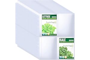 30 Pack 120 Pockets Seed Packet Binder Sleeves, Garden Seed Storage Organizer Pages for 3 Ring Binder, Slot Size 3.5"x 5", Se