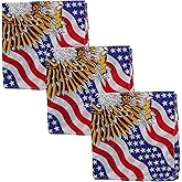 Motique Accessories Set of 3 Large Cotton Bandanas - US Flag