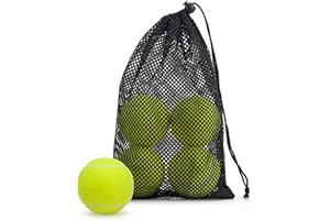 SUNEZLGO 4 Pack Dog Balls,Tennis Balls,Tennis Balls for Dogs,Easy Catching Pet Dog Ball,Dog Tennis Balls,Advanced Pressure Training Tennis Practice Ball with Mesh Bag,Beginner Exercise Ball, 2.58inch