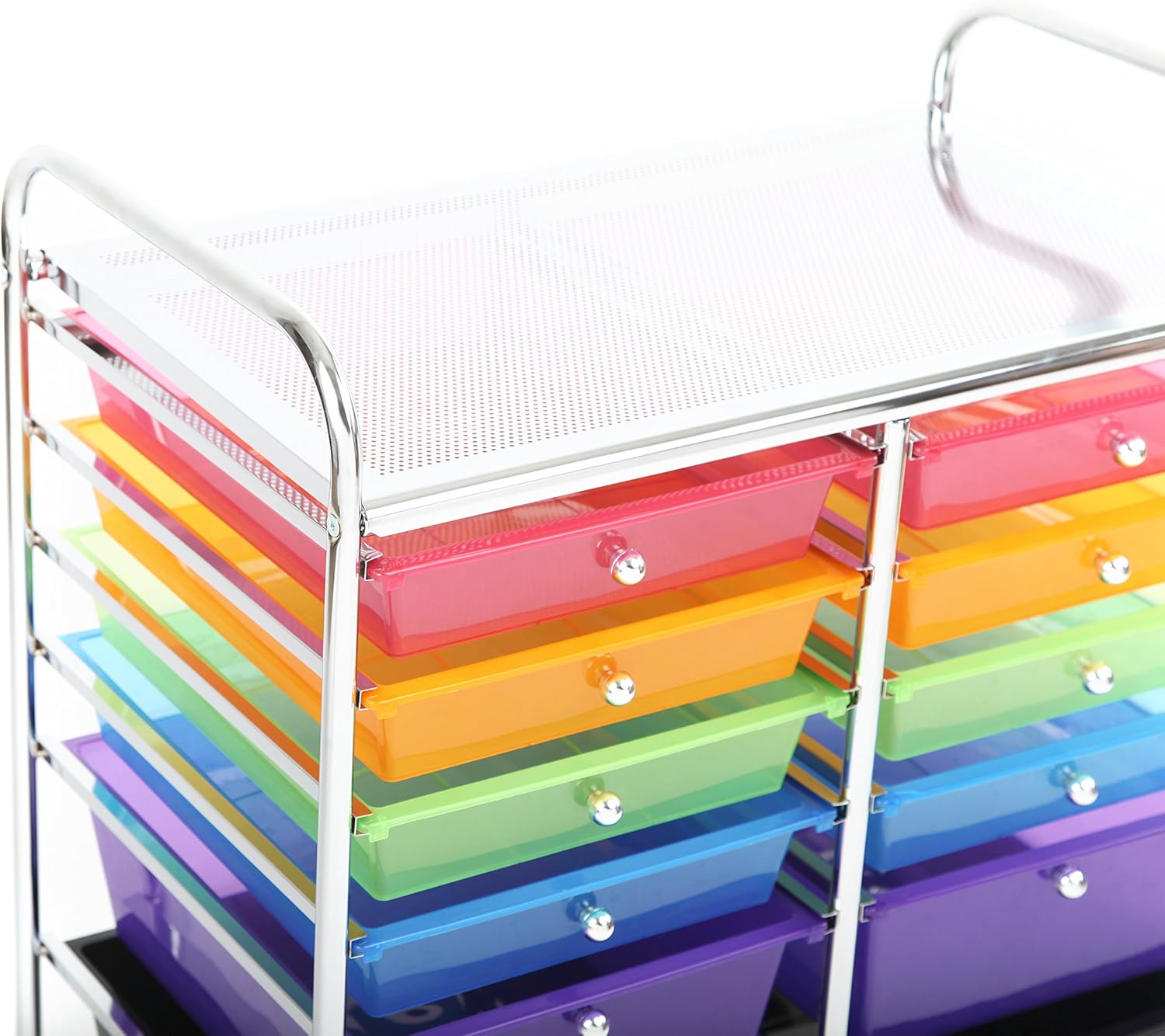 Finnhomy 12 Drawer Organizer Cart Utility Cart Rolling Storage Cart Smoke Drawer Studio Trolley Office Suppliers for Home School Beauty Salon Storage : Office Products