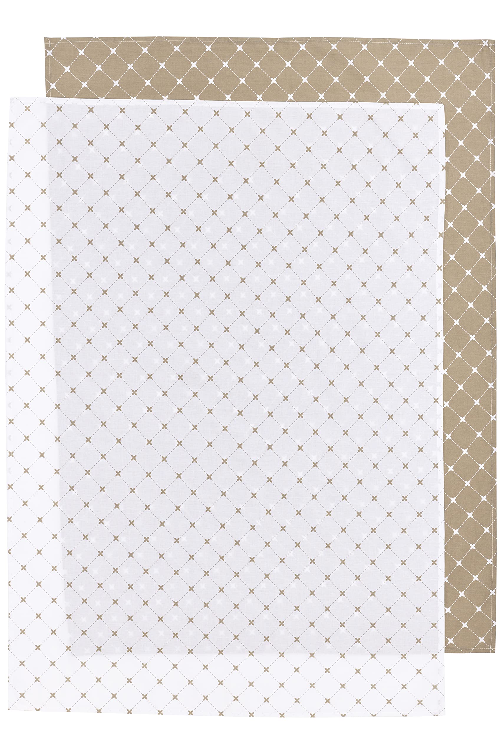 Meyco X MrsKeizer Bed Sheet Cradle 75 x 100 cm Set of 2 Louis Taupe/White