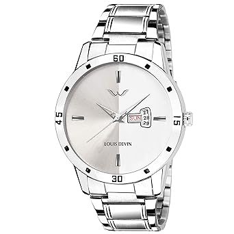 Louis Devin LD-WT030-SLV-CH Stainless Steel Chain Wrist Watch for Men