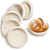 Mini Bread Dough Proofing Basket (5.5'', Set of 6), Natural Cotton Rope Mini Banneton Basket & Liner, Sourdough Banneton Bask