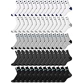 Fourluoo 60 Pairs Mens Socks Bulk Homeless Thermal Winter Moisture Wicking Sports Ankle Sock for Men Unisex