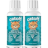 CatOFF Pack of 2 Refill Compatible with SSSCAT Indoor Cat Deterrent Spray System, Made in USA, 3.89 oz / 115 ml