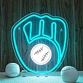 Baseball Neon Signs Garage Man Cave Decor Gifts Blue Baseball Neon for Parties Bars Dorms Office Wall Art and Game Room Decor