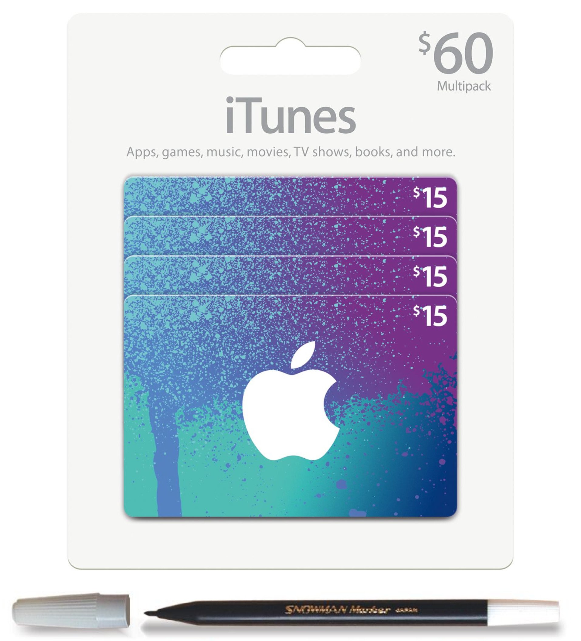 Itunes Gift Card Multipack (Pack of 4x15)