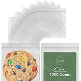 Seal Fresh 5 x 5 Inch Resealable Plastic Bags 1000 Pack — Clear Reclosable Snack Bags with Zipper Seal Top for Treats, Crafts, Small Parts, Storage