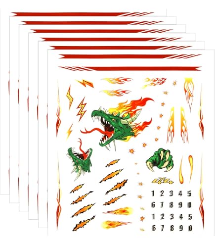 Modern Hot Rod Flames & Graphics Waterslide Decals - 1/24th - 1/25th Scale, White - HIGHLINE