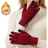 GoxRunx Winter Gloves for Women,Touchscreen Elastic Cuff Warm Knit Womens Gloves With Soft Thick Fleece Lining