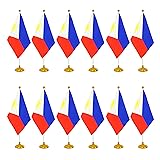 WXTWK 12 Pack Philippine Flag Filipino Desk Flag